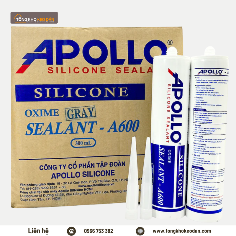 Chuyên cung cấp sỉ lẻ keo Keo Apollo Silicone A600 toàn quốc - 4/5