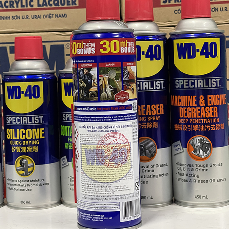 Chai xịt chống rỉ sét bôi trơn WD-40 412ml chính hãng - 1/5
