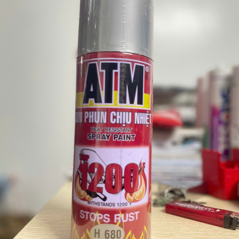 Sơn Xịt Chịu Nhiệt ATM H680 Màu Bạc (Silver) – Bền Màu, Chịu Nhiệt Cao - 1/4