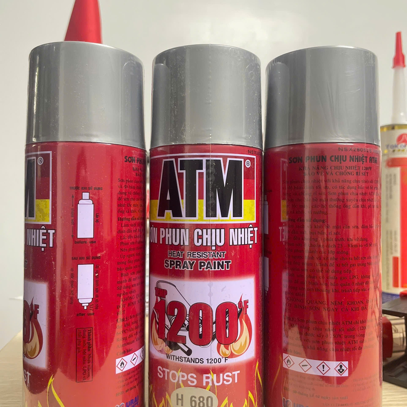 Sơn Xịt Chịu Nhiệt ATM H680 Màu Bạc (Silver) – Bền Màu, Chịu Nhiệt Cao - 2/4