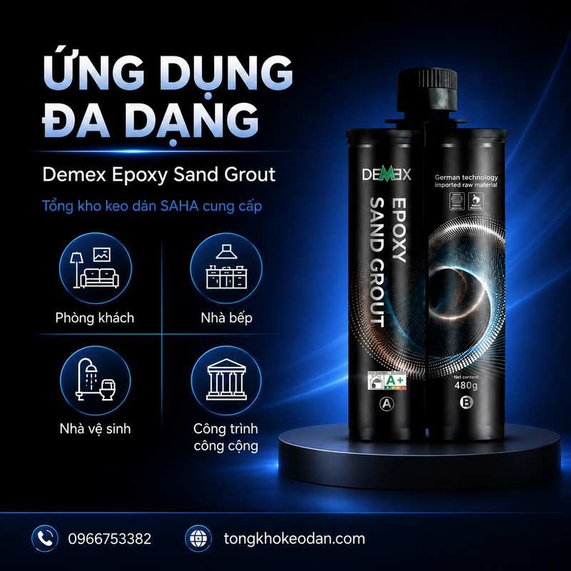 Chuyên cung cấp keo chà ron nhám Demex Epoxy Sand Grout cao cấp - 4/6